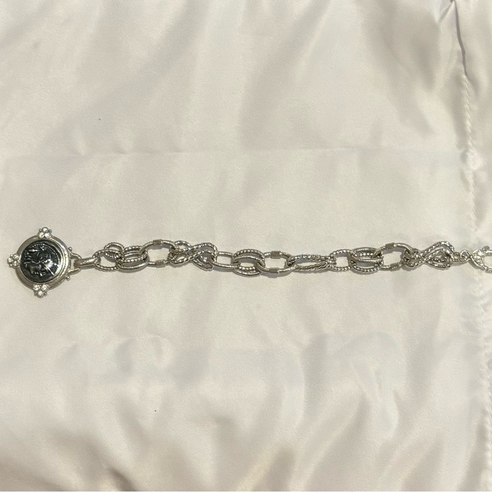 Judith Ripka Sterling Silver Ancient Roman Coin Dangle Bracelet 6.5" - - Picture 13 of 13